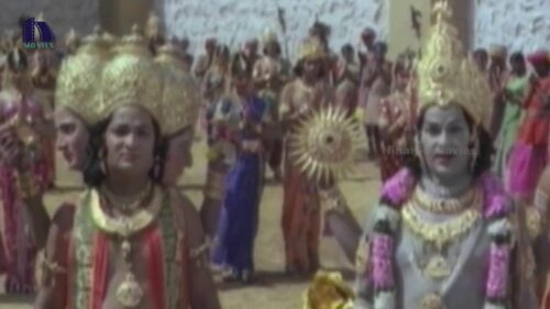 Lord Brahma and Vishnu Prays For Shiva at Gajasura - Sri Vinayaka Vijayam Movie Scenes