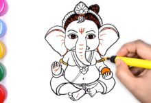 Ganesh Chaturthi Special | Draw Cute Bal Ganesha | Lord Ganesha Painting | How to Draw Ganpati
