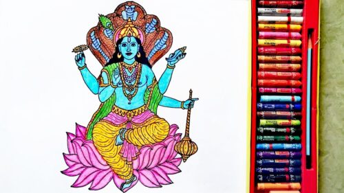 How to Draw Lord Vishnu Easily Picture | God Vishnu Drawing | By Drawing Art