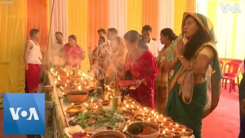 Devotees in India On Eighth day of Hindu Festival Navratri
