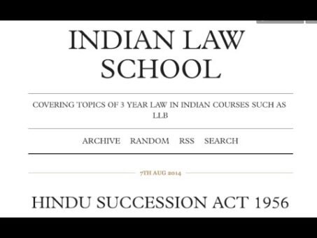 Hindu Law: Hindu Succession Act - Intestate Succession of female