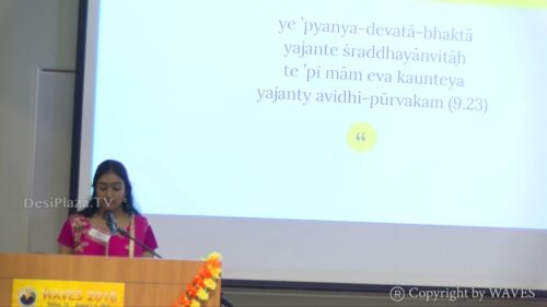 Ms Ananya Ponangi's talk 'Understanding the Divine in Hinduism' at WAVES  Dallas, Texas - 2018.