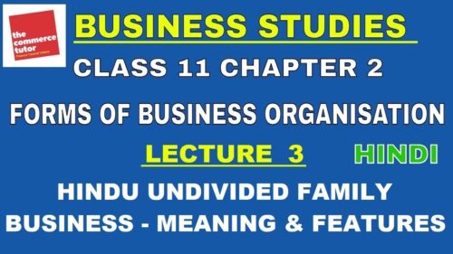 Hindu Undivided Family Business | Forms of Business Organisation | Business Studies Lec 3 Chapter 2
