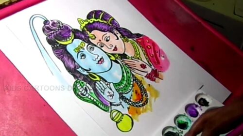 How to Draw Lord Shiva and Parvati Drawing