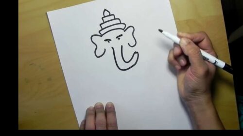 How to draw Lord Ganesha drawing for Children step by step||Draw Ganesha easily