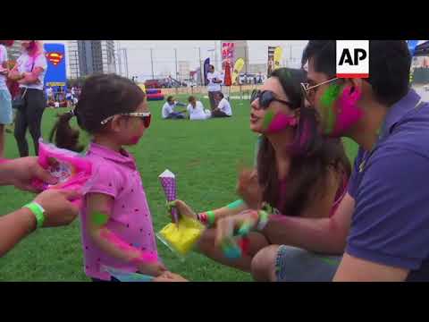 Celebrations in Dubai for Hindu festival of colours