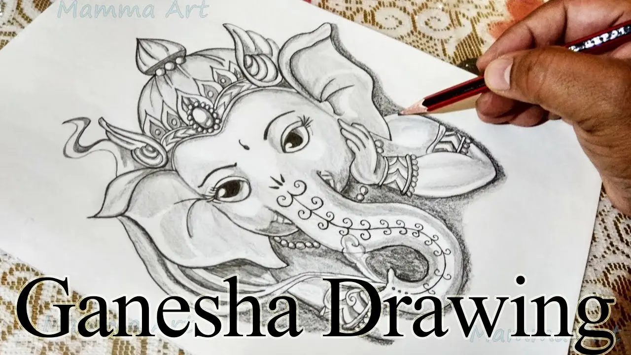 My drawing of Ganesh Ji in class :) : r/hinduism
