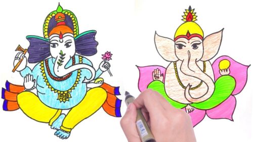 God Ganesha Drawing for beginners / Ganesh Chaturthi Special Drawing / Easy vinayagar drawing