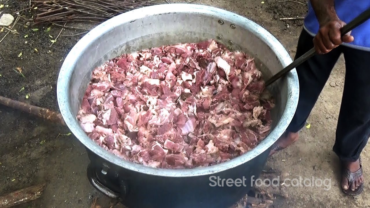 Amazing Cooking Andhra Style Mutton Curry Prepared 500 People Hindu Function || Street Food Catalog