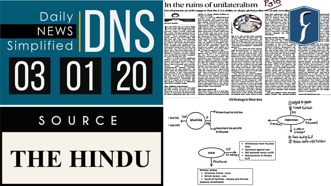Daily News Simplified 03-01-20 (The Hindu Newspaper - Current Affairs - Analysis for UPSC/IAS Exam)