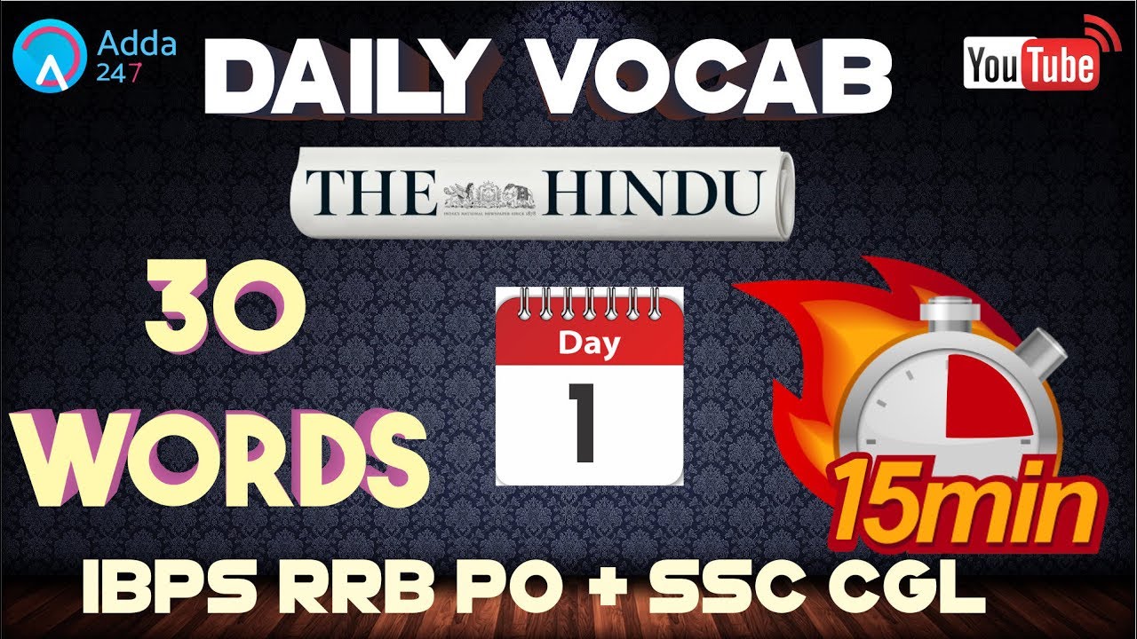 IBPS RRB PO & SSC CGL | Vocabulary Words | The Hindu | English | Online Coaching for SBI IBPS