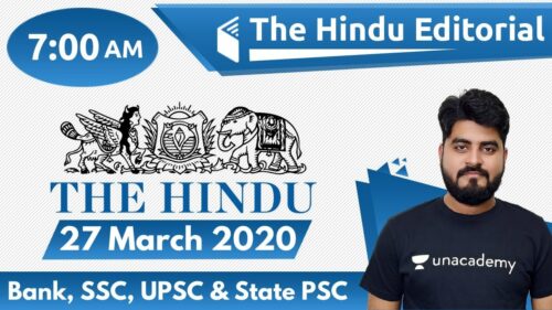 7:00 AM - The Hindu Editorial Analysis by Vishal Sir | 27 March 2020 | The Hindu Analysis