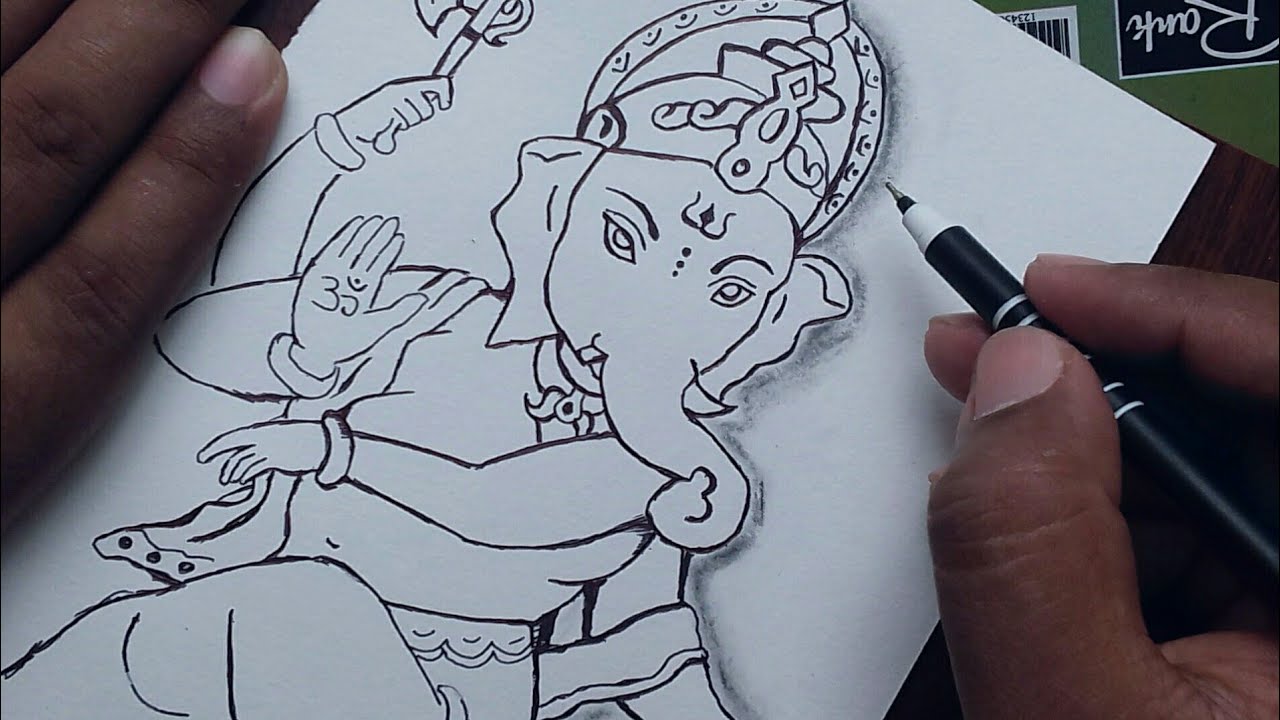 how to draw God Ganesha Drawing easy for beginners / Ganesh Chaturthi special drawing