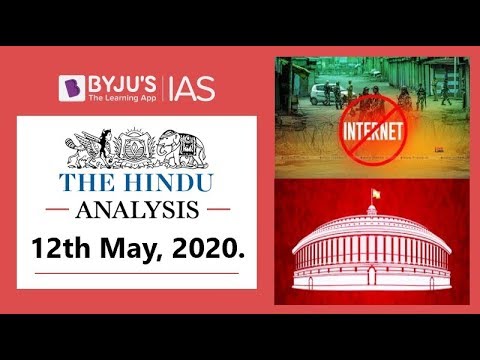 'The Hindu' Analysis for 12th May, 2020. (Current Affairs for UPSC/IAS)