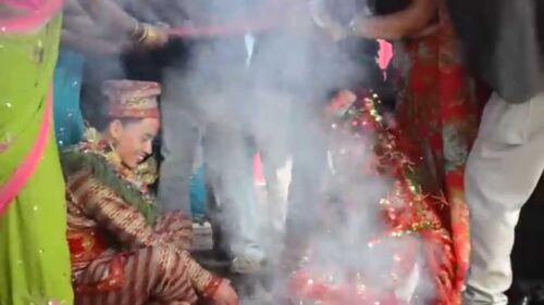 Game in wedding ceremony in Hindu religion.