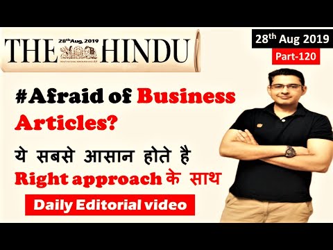 Learn English through Newspaper- The Hindu Business Article Today 28 August 2019
