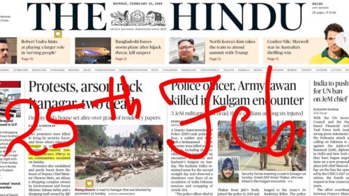 The Hindu Newspaper 25th February 2019