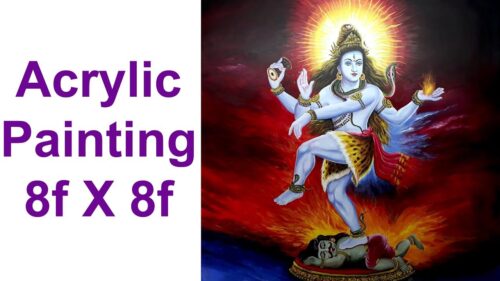 Nataraja painting time laps demonstration lord Shiva acrylic painting by Nihar Debnath