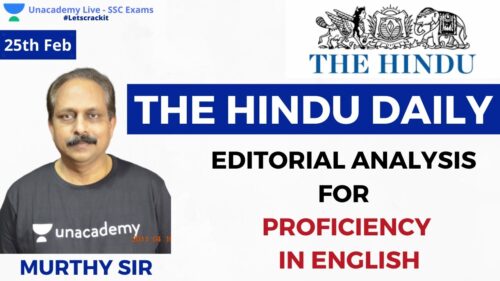 SSC CGL 2020 | The Hindu Editorial Analysis for proficiency in English | PART 19 | Venkata Korlapati