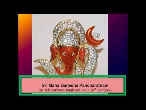 Sri Maha Ganesha Pancharatnam English Transliteration with meaning