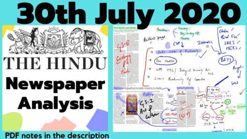 The Hindu Newspaper Analysis 30 July 2020 | Current Affairs for UPSC CSE/IAS |