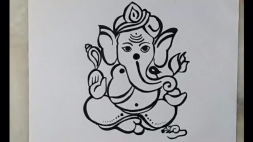 how to draw lord ganesha | vinayakachavithi drawing | artistica