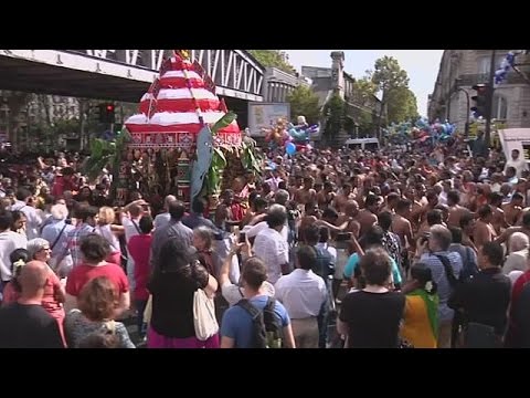 Paris: Hindu devotees parade through the streets in celebration of the elephant god Ganesh