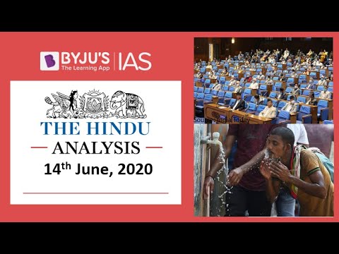 'The Hindu' Analysis for 14th June, 2020. (Current Affairs for UPSC/IAS)