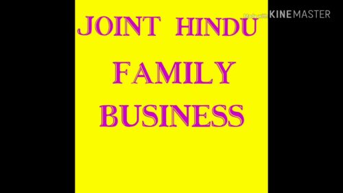 Joint Hindu Family Business