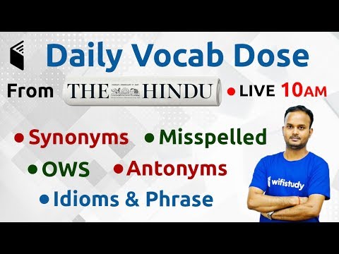 10:00 AM - The Hindu Vocab Dose by Sanjeev Sir | 1 Aug 2019 | Day #14
