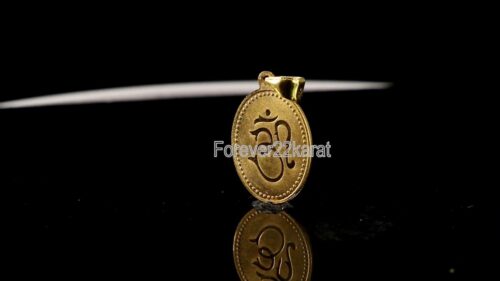Beautiful Solid Gold  Hindu Religion Om and Lord Ganesha  Coated Locket Pendant Forever22karat#p4007