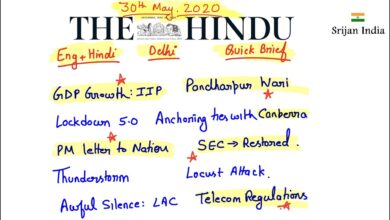 30th May, 2020 | Newspaper Brief | The Hindu | Srijan India