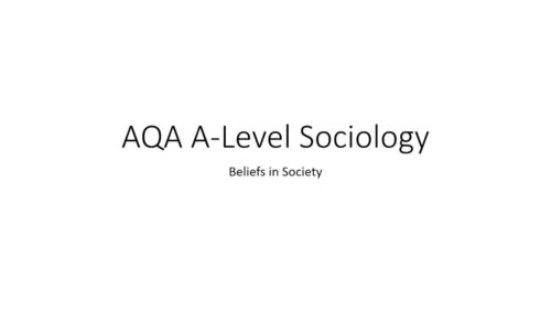 AQA A-Level Sociology Beliefs in Society revision