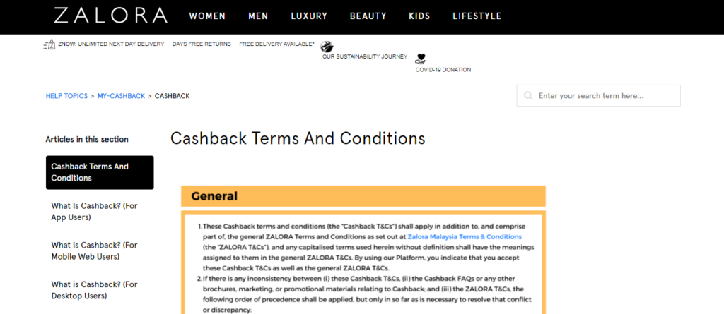 How Cashback Works In Zalora